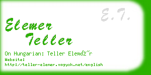 elemer teller business card